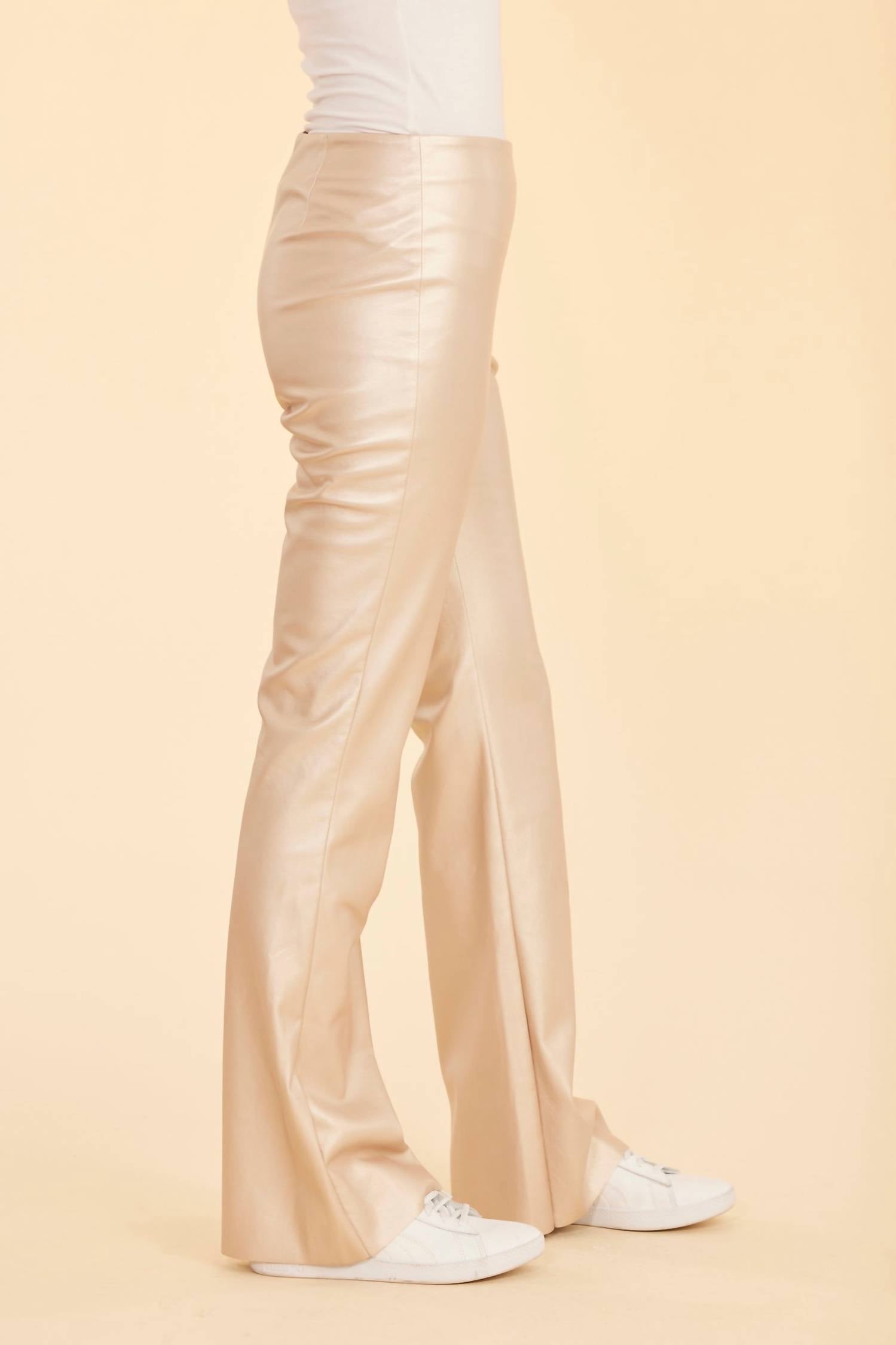 Dolce Cabo - Metallic Faux Leather Flare Leggings