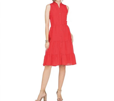 Jade - Sleeveless Button Front Tiered dress