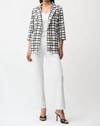 Joseph Ribkoff - Plaid Textured Open Front Blazer
