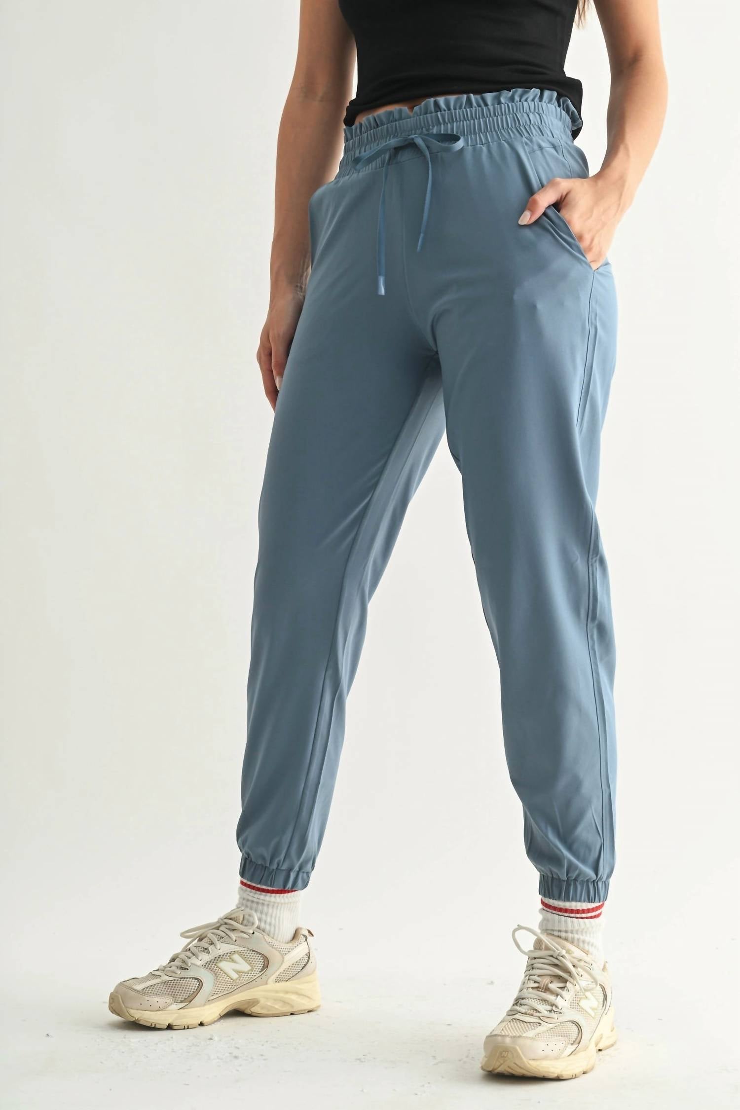 Mono B - Cuffed High Waisted Jogger Pants