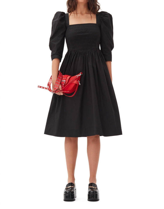 Ganni - Open Neck Smock Dress