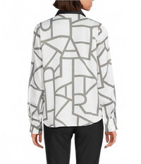 Karl Lagerfeld - Logo Print Collared Button Down Blouse