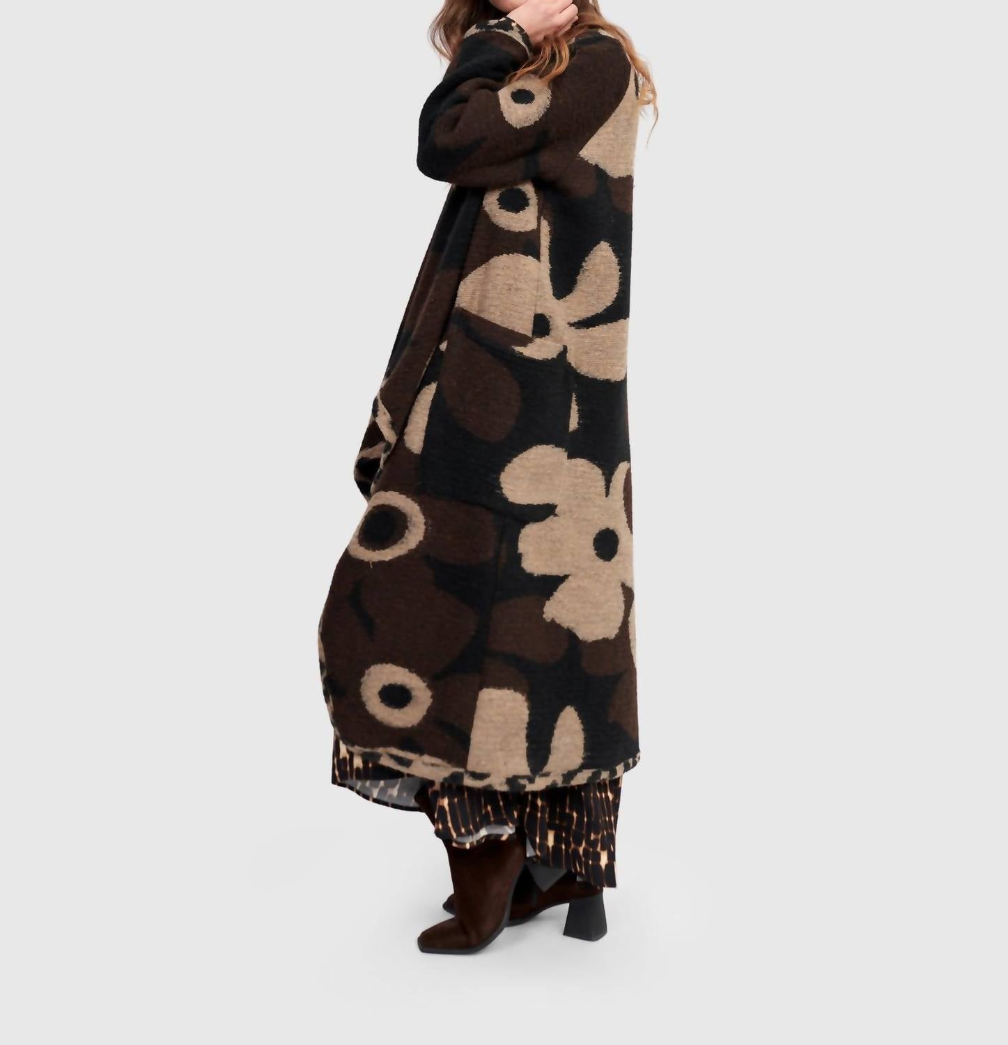 ALEMBIKA Jamboree Cozy Draped Coat in floral - women's jacket - alternate view