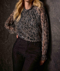 Joseph Ribkoff - Animal Print Pullover With Jewel Embellishment