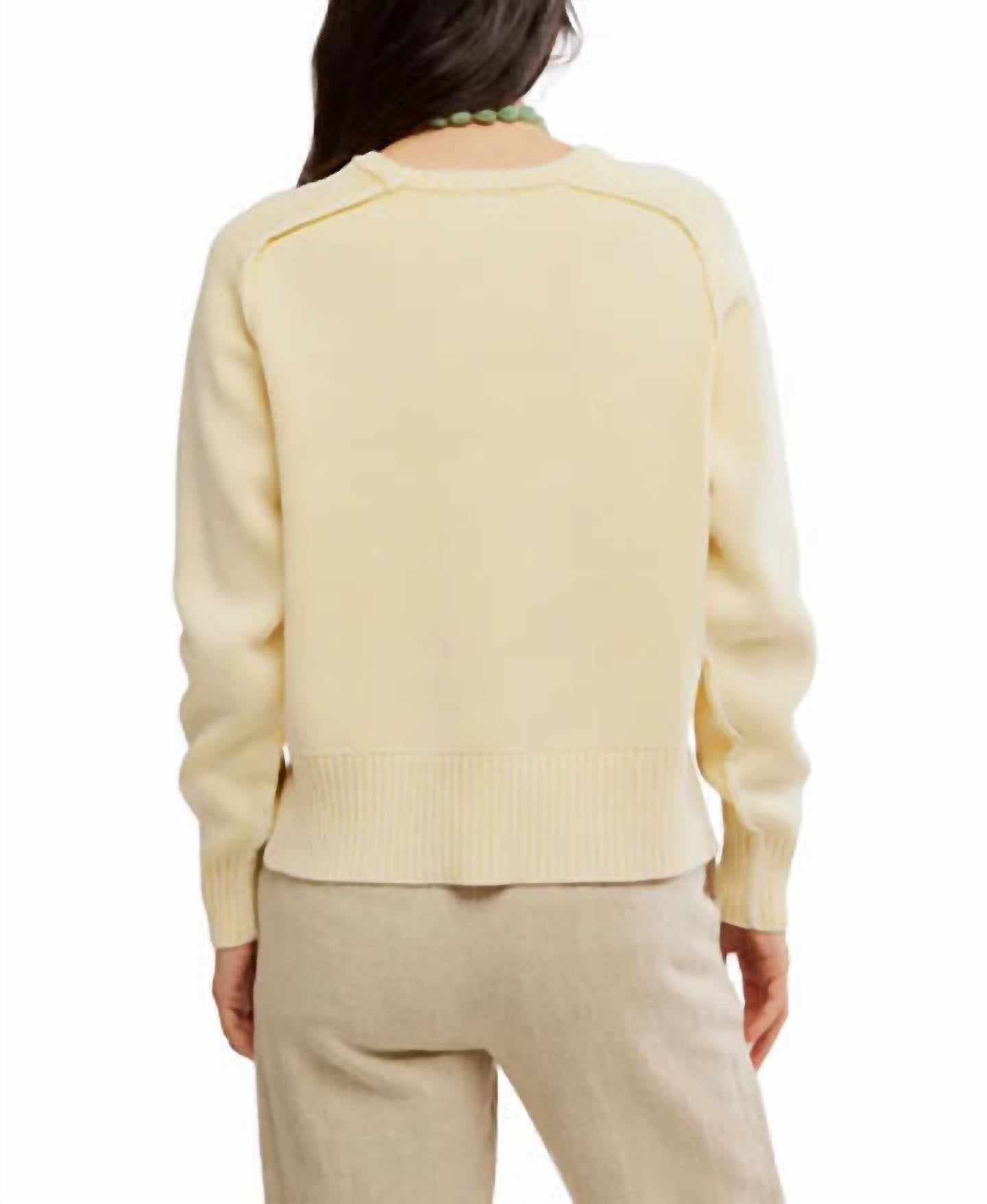 Free People Spring Street Pullover Sweater in banana cream - women's sweater - detail view