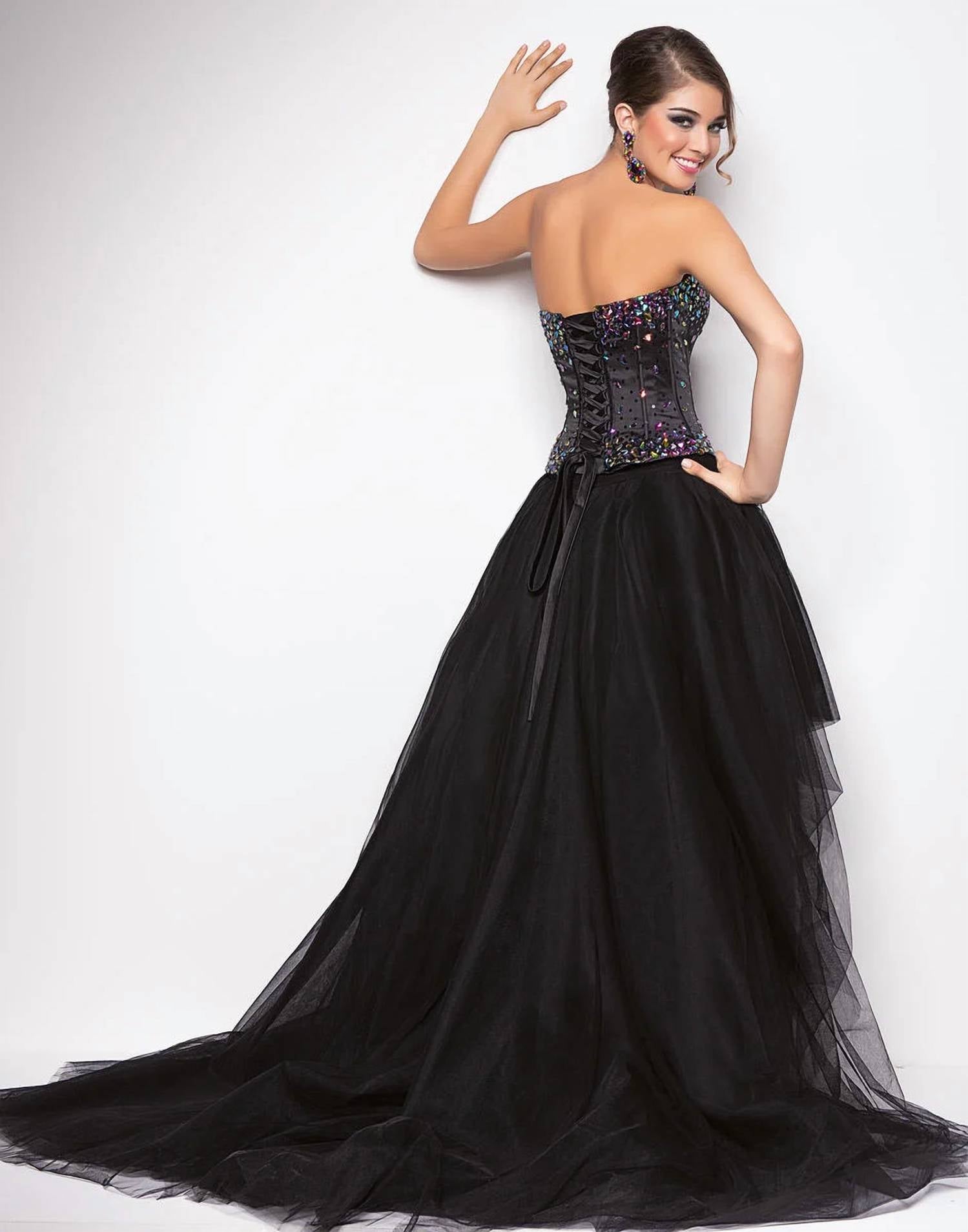 Blush Prom - Jeweled High-low Tulle Prom Dress