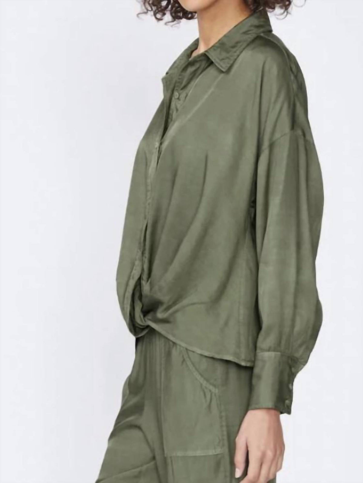 Stateside - Viscose Satin Front Twist Top