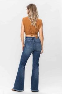 Judy Blue - High Waist Tummy Control Fray Hem Jeans - Plus