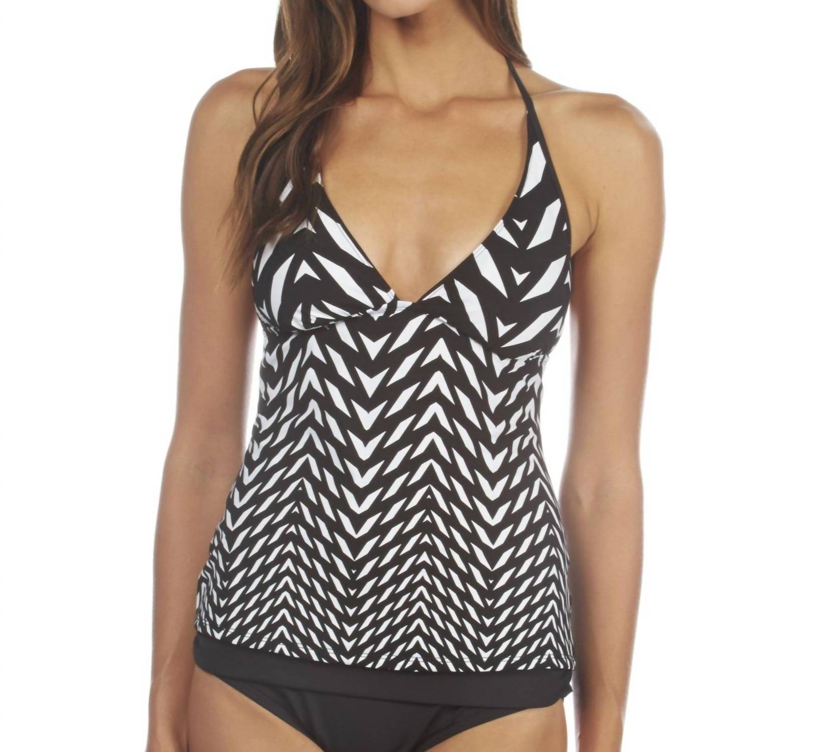 Kenneth Cole - Optical Illusion Halter Tankini Top