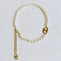 Ellison+Young Women's Horse Bit Pearl Necklace in white - women's jewelry