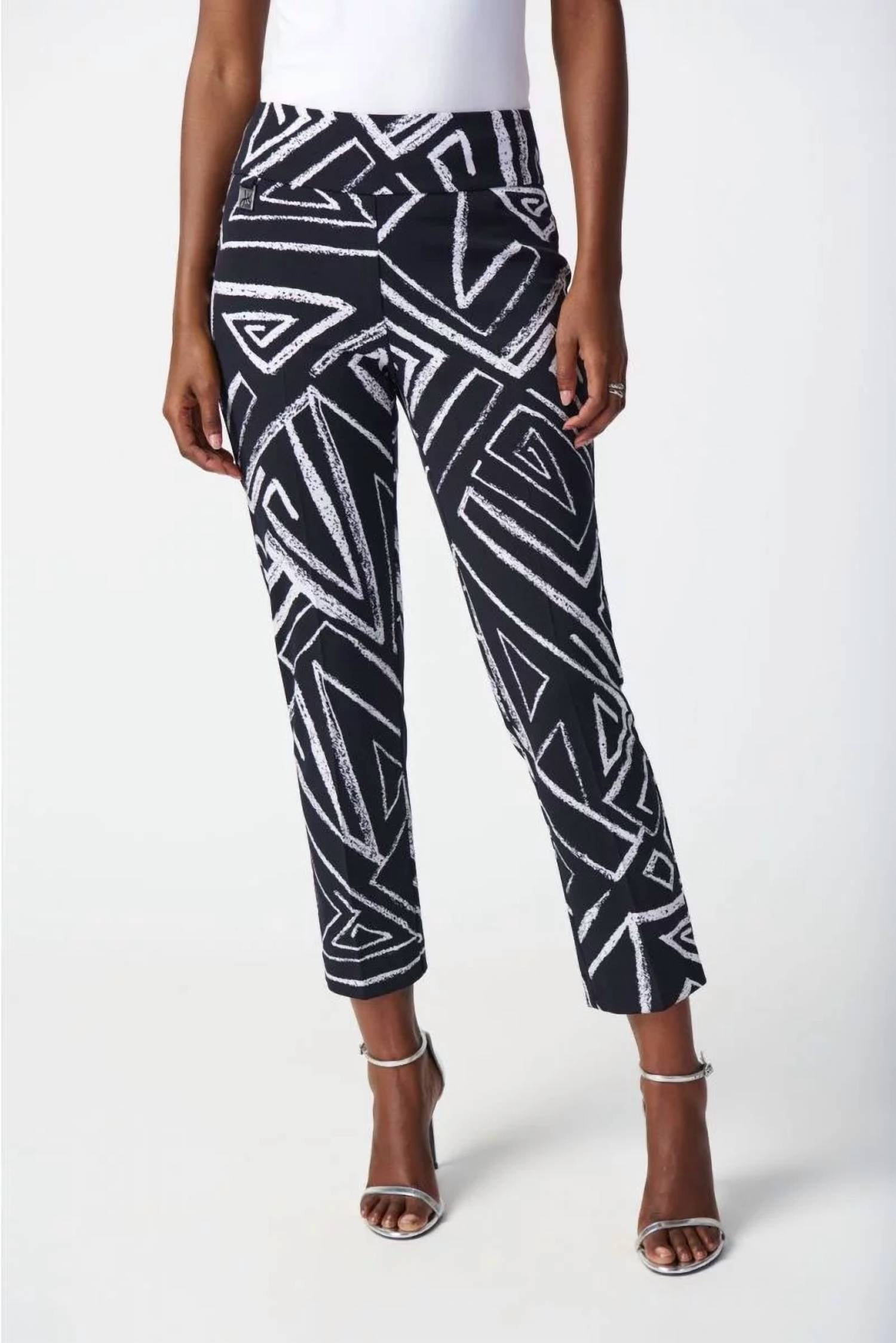Joseph Ribkoff - Abstract Print Cropped Trousers