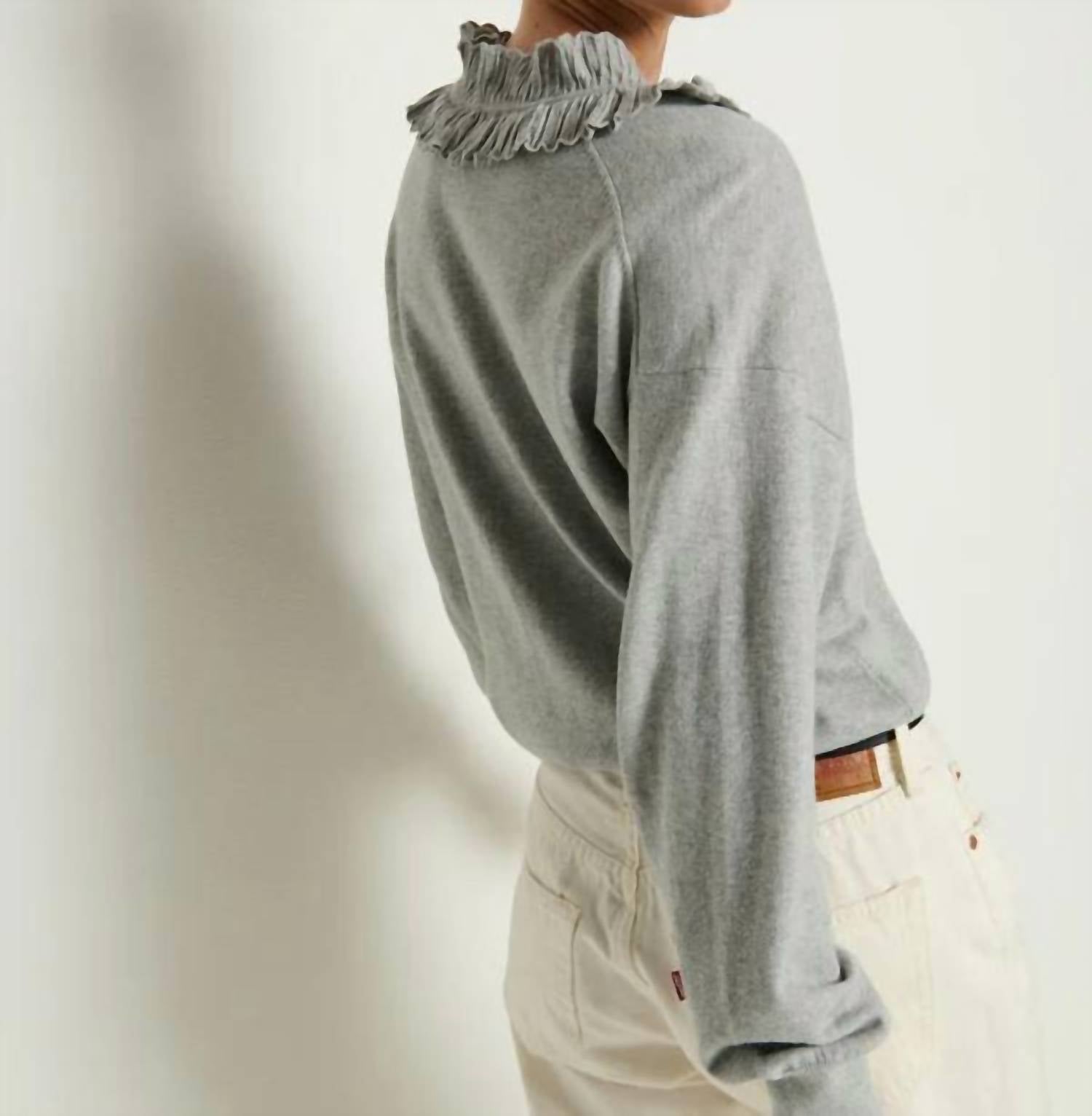 Nation LTD Winona Sweater in heather grey 1 - women's sweater - view 5