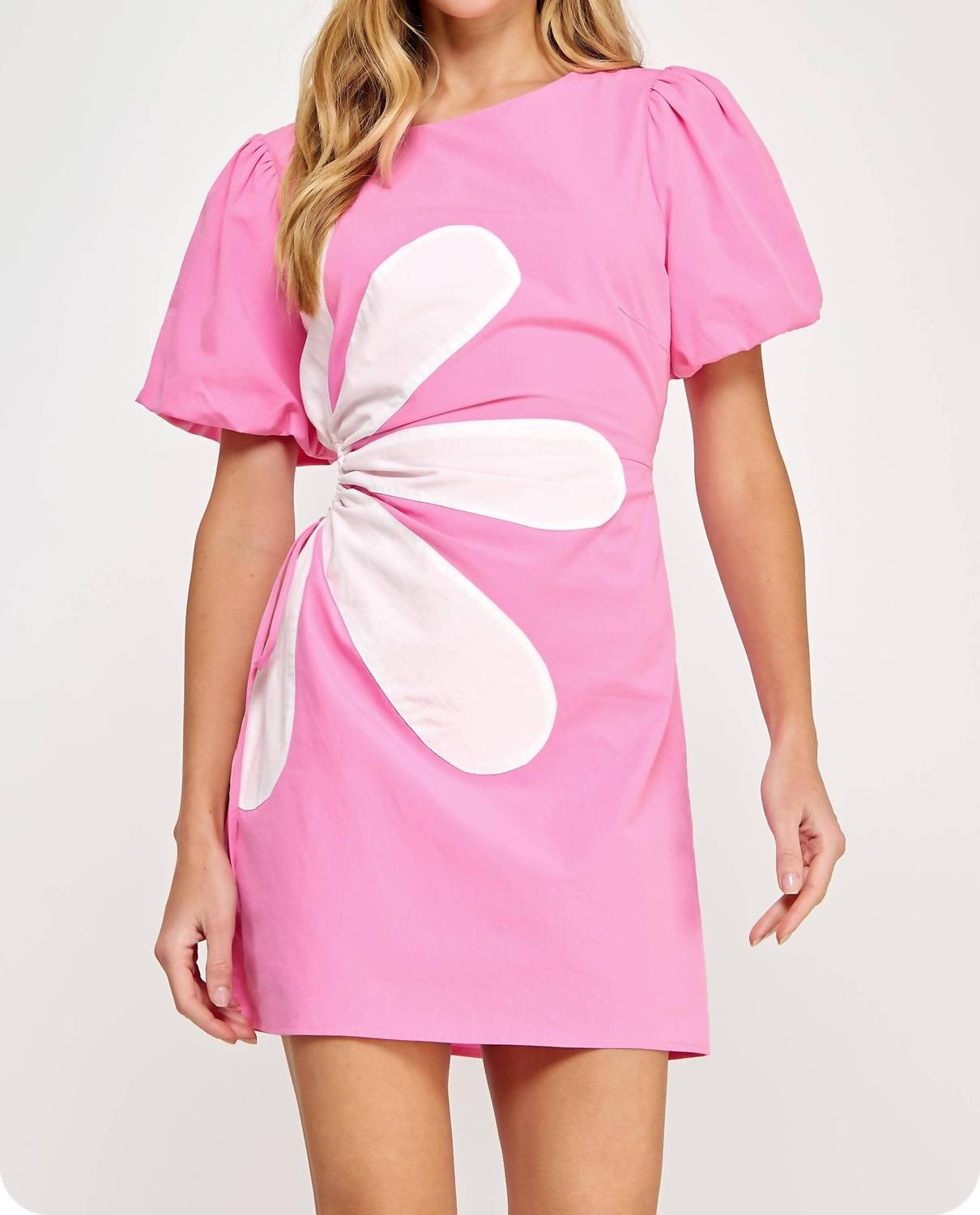 Strut & Bolt - Side Cut-Out Flower Detail Mini Dress