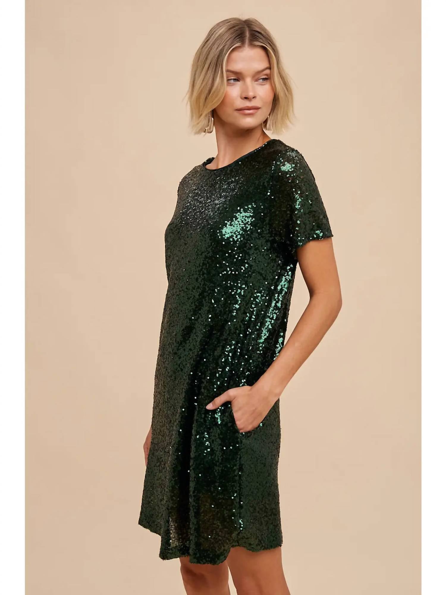 In-Loom - Sequin Lowback Mini Dress