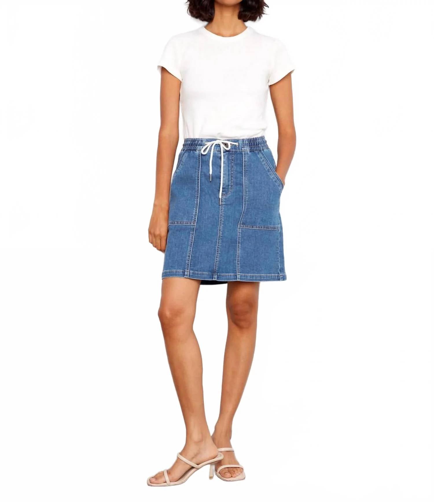 Charlie B - Drawstring Skort With Patch Pocket