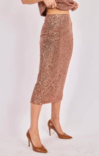 Sadie & Sage - High Sequin Midi Skirt