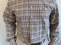 Southern Casanova Button Down Long Sleeve Shirt in hardwood check - men's shirt