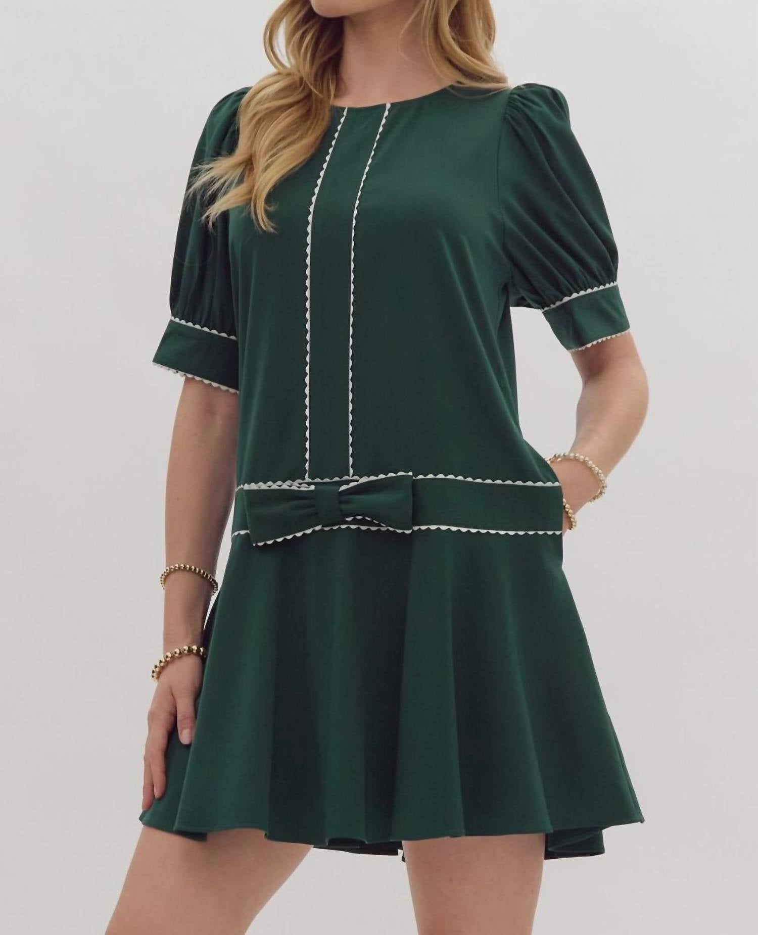 entro Ivy Mini Dress in green - women's dress