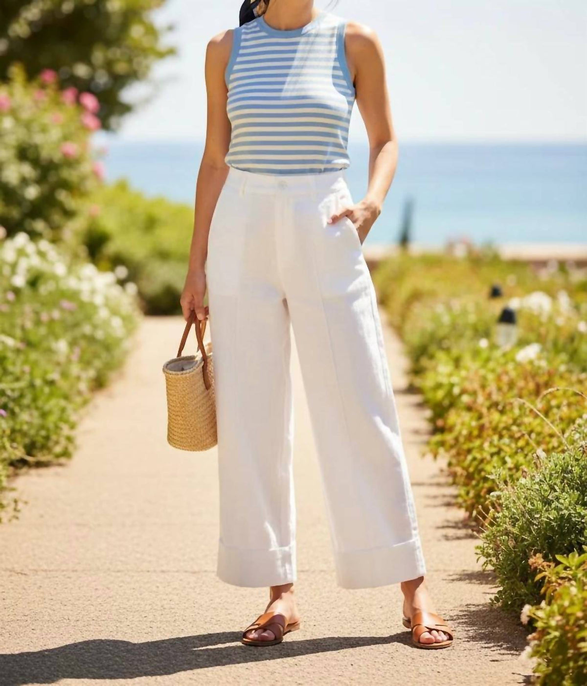 Entro - High Waist Wide Leg Pants