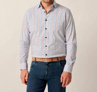 JOHNNIE-O Vanderwall Natural Performance Shirt in white - men's shirt