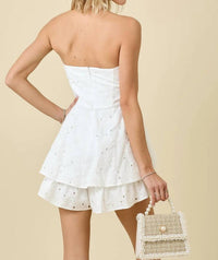 Day + Moon - Strapless Eyelet Romper