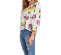 Karen Kane - Adel Abstract Floral Peasant Top