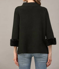 Fate - Annie Fur Sleeve Detail Sweater Top