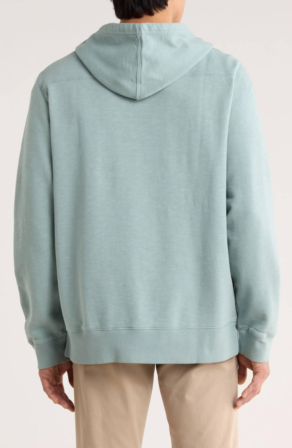 TOMMY BAHAMA Cirrus Breeze Half Zip Hoodie in dark alpine - men's shirt - detail view