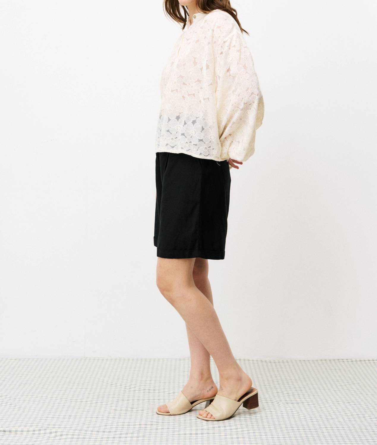 FRNCH Martine Bermuda Short in noir - women's shorts - alternate view