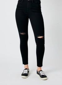 Judy Blue - High Waist Destroyed Raw Hem Skinny Jeans