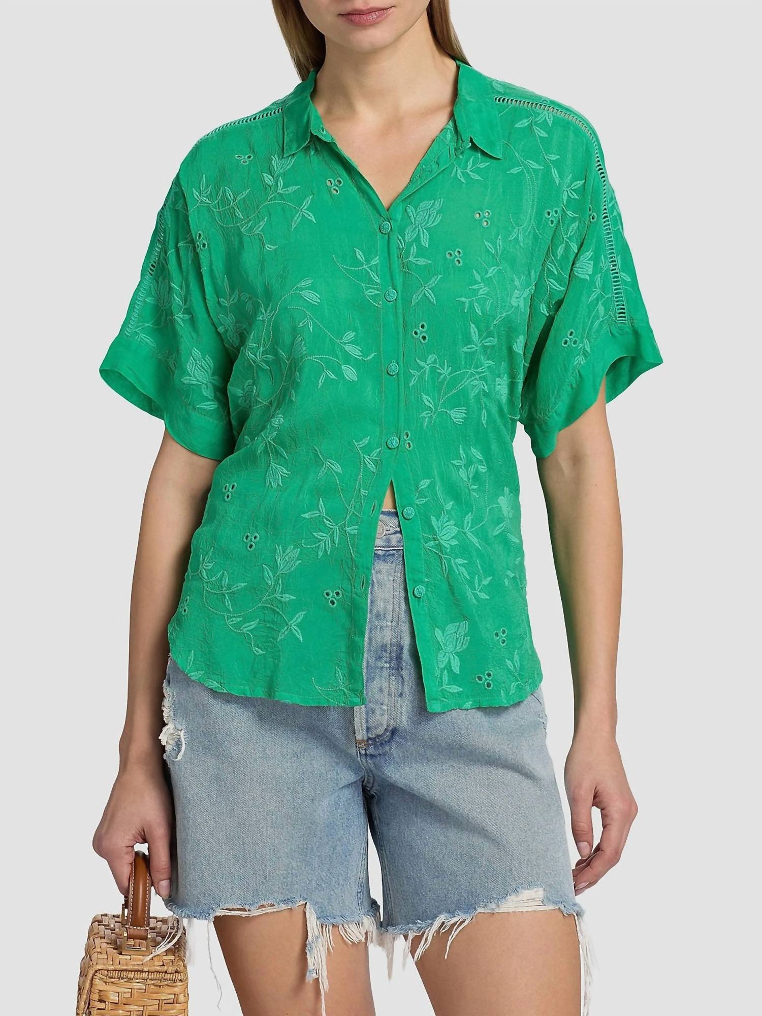 Johnny Was - AUDREY EYELET SHORT SLEEVE SHIRT