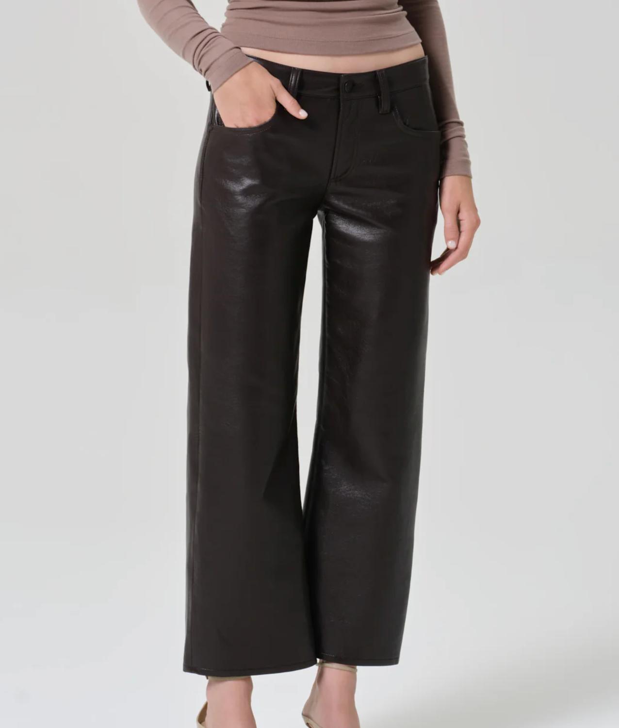 Citizens of Humanity FAYE RECYCLED LEATHER PANT in chocolate - women's pants