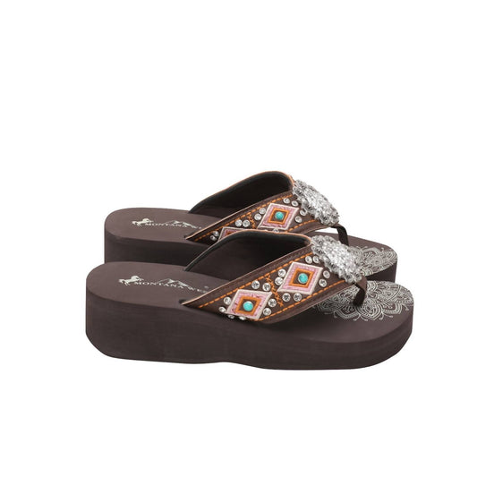 Montana West - Women's Mandala Wedge Flip Flop