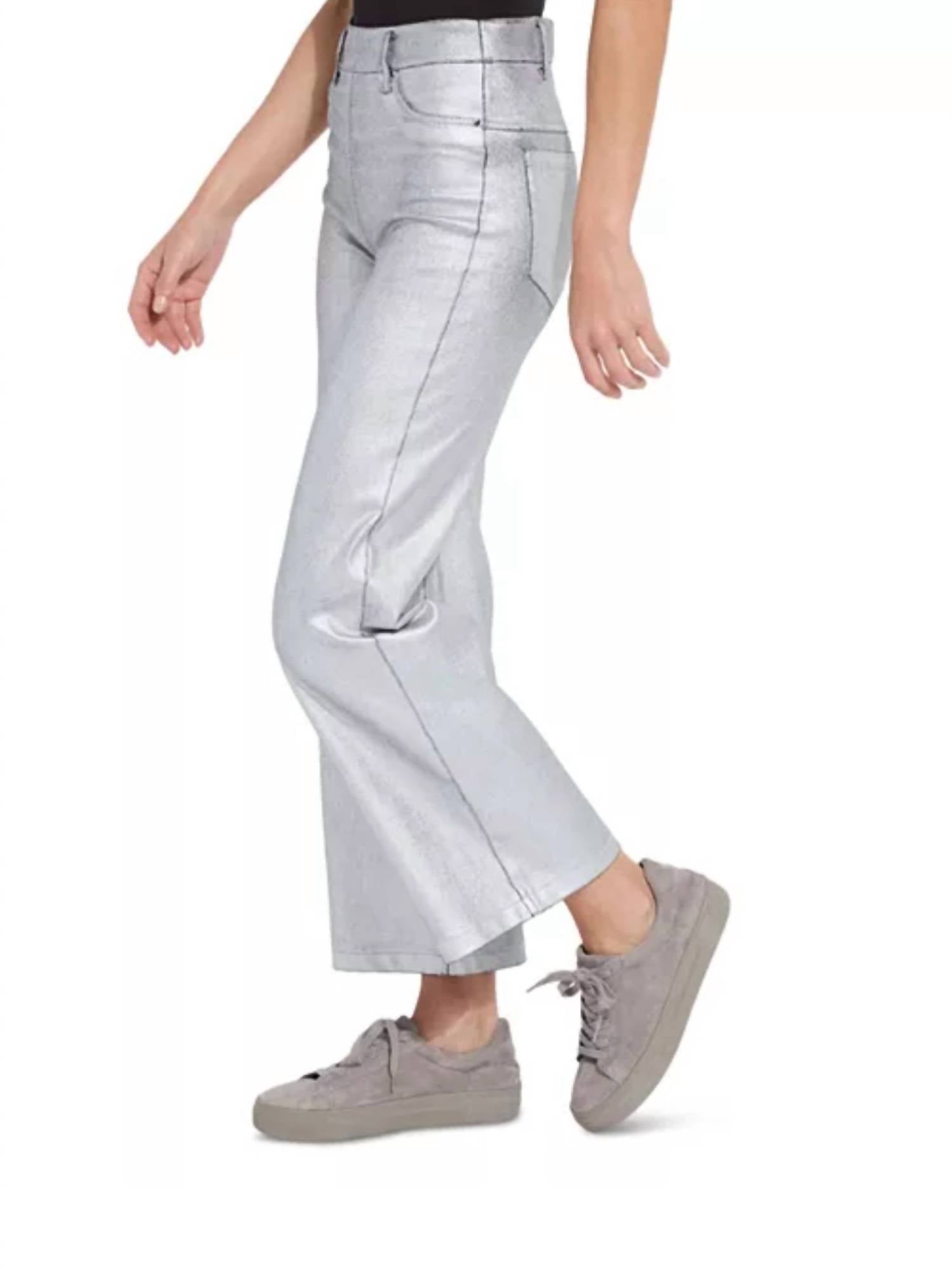Lysse - Metallic Coated Wide Leg Denim Pant