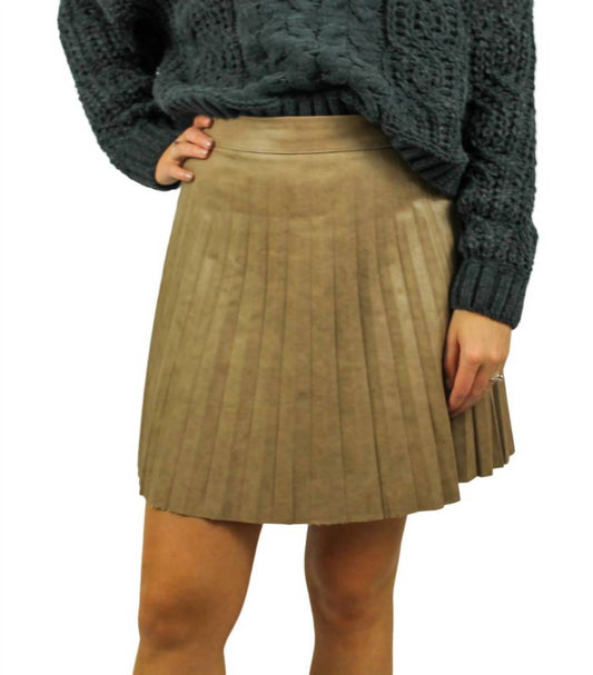 Leather Pleated Skirt