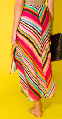 Fate - Multi Stripe Midi Skirt