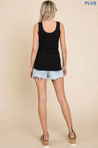 Culture Code Scoop Neck Tank Top in black - women's tank top - detail view