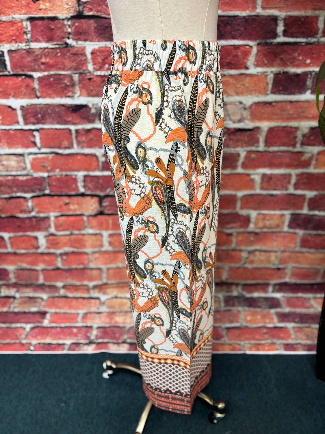Isle Women's Desert Paisley Wide-leg Pants in beige - women's pants - alternate view
