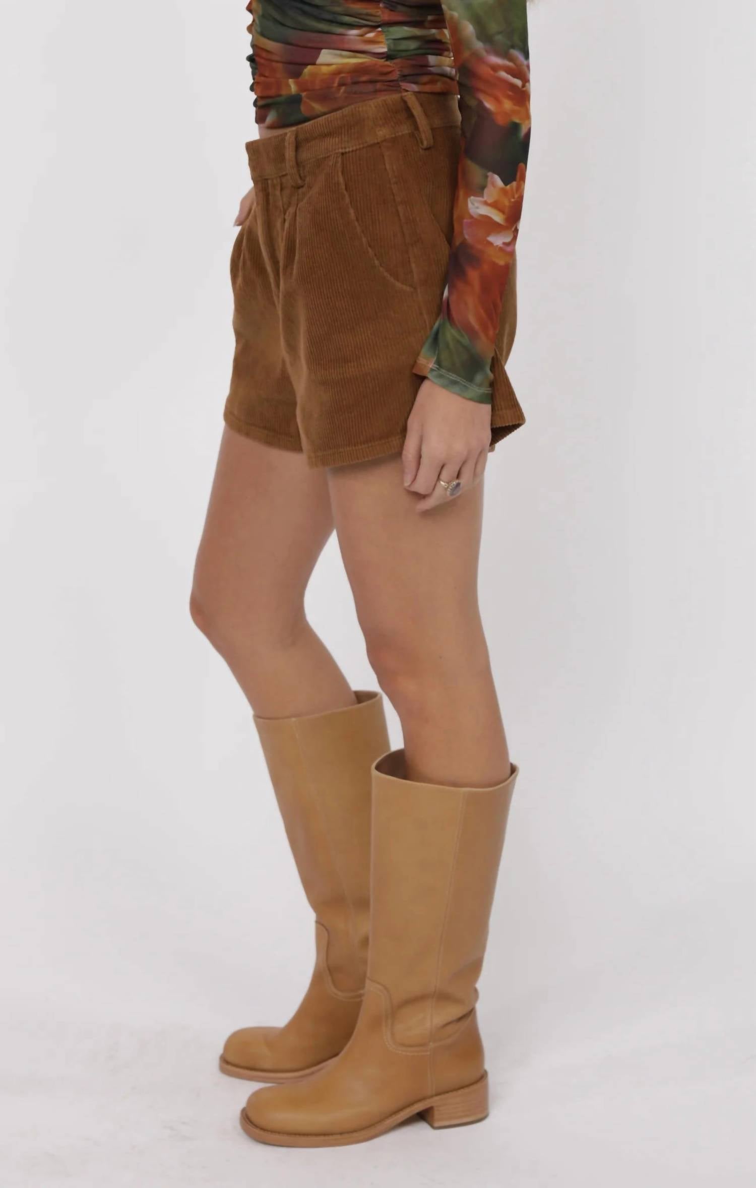 Sage The Label - So Fine Wash Corduroy Pleat Front Short