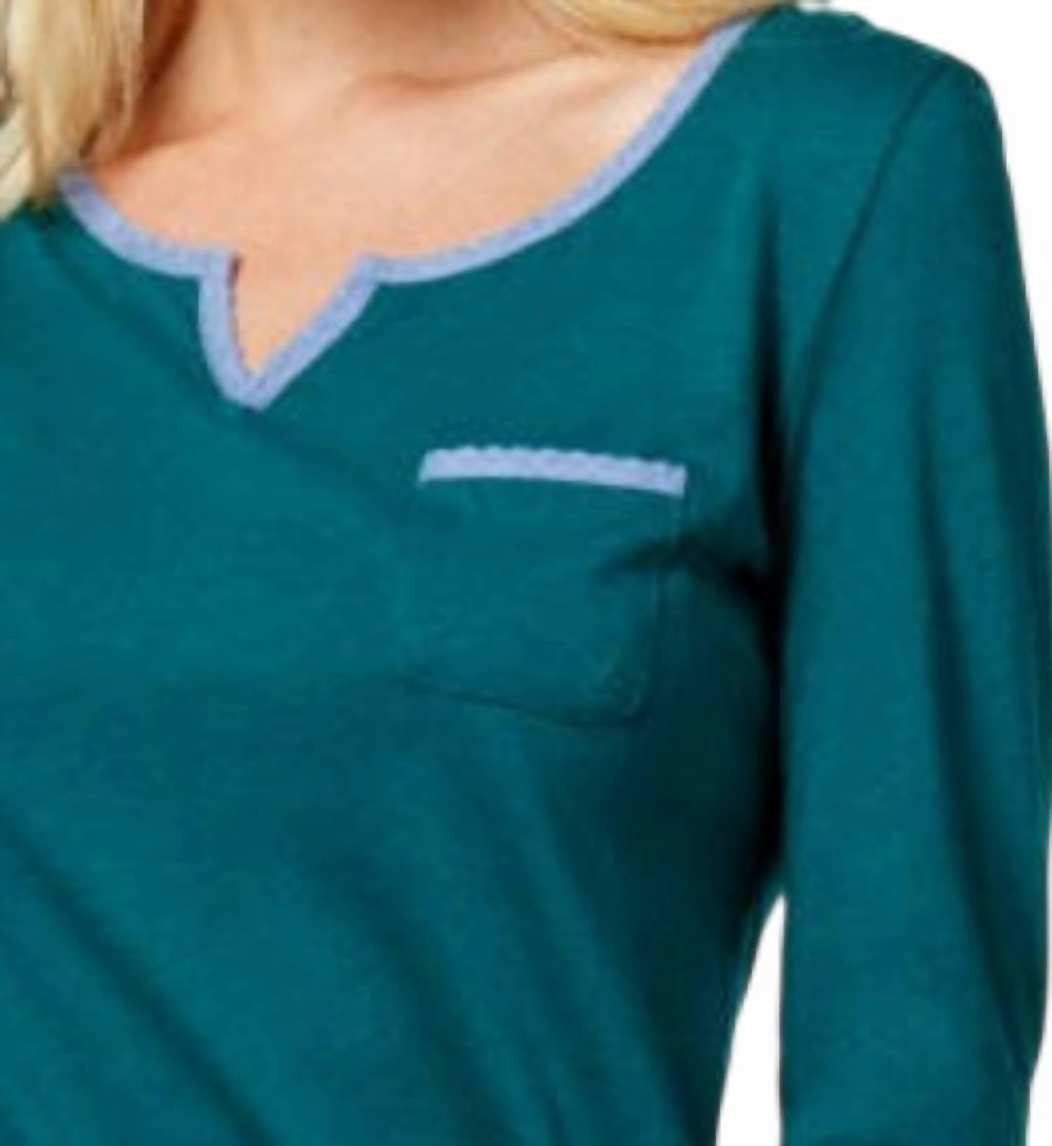 Nautica - Lace Design Long Sleeve Pajama Top