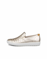 ECCO Women's Soft Shoes in pure white gold - women's flats - detail view