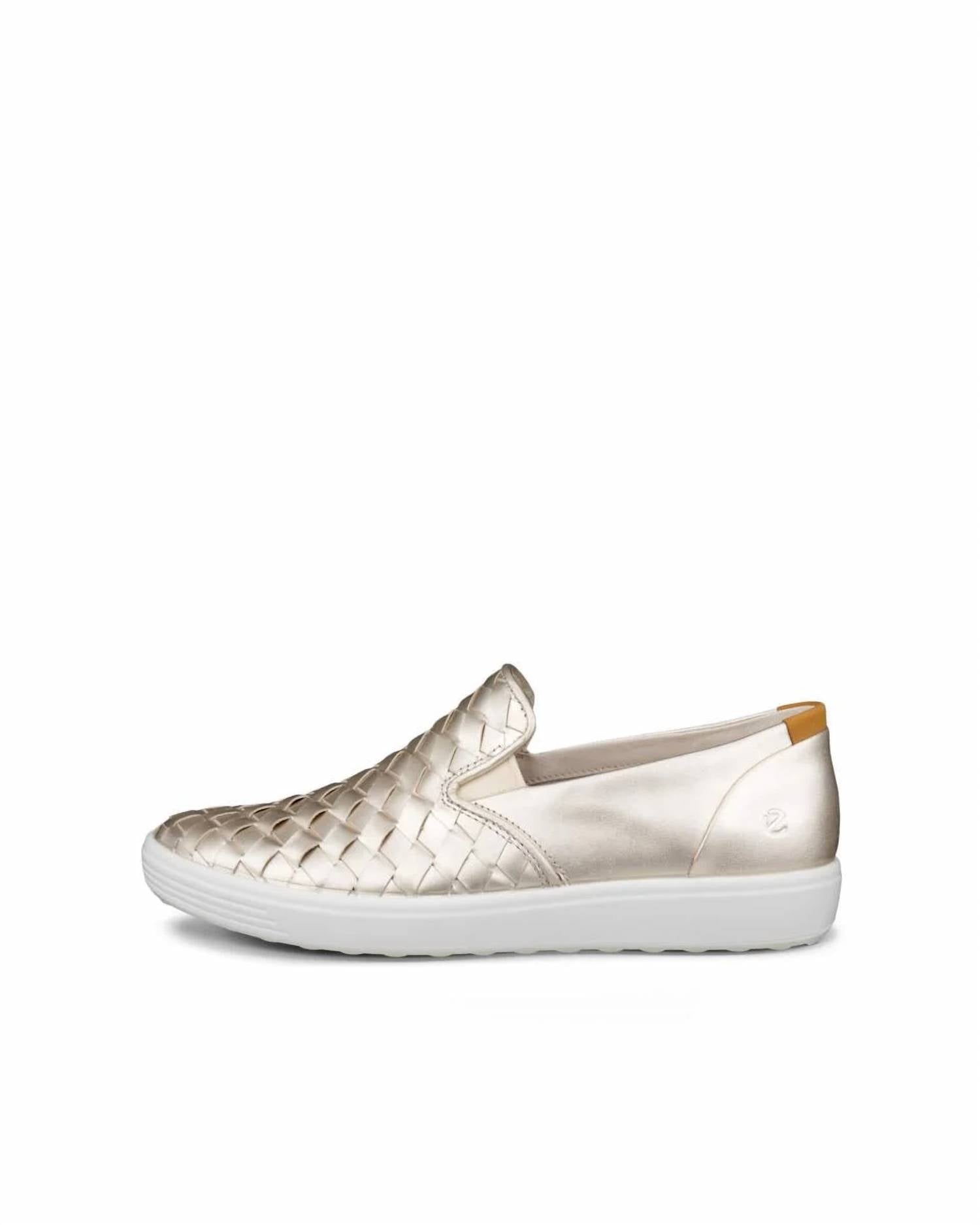 ECCO Women's Soft Shoes in pure white gold - women's flats - detail view