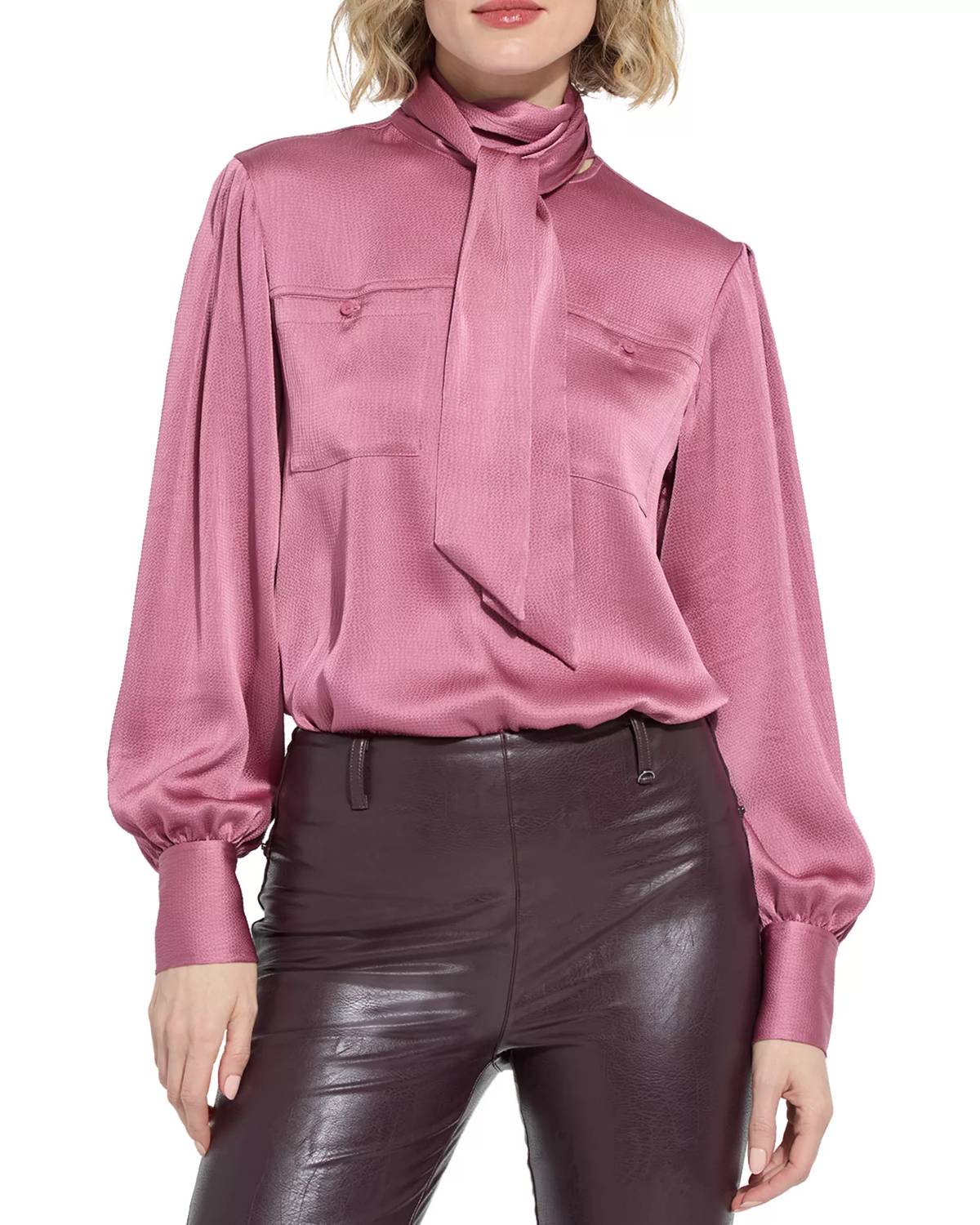Lysse Daiane Utility Scarf Blouse in glam mauve - women's blouse - view 4