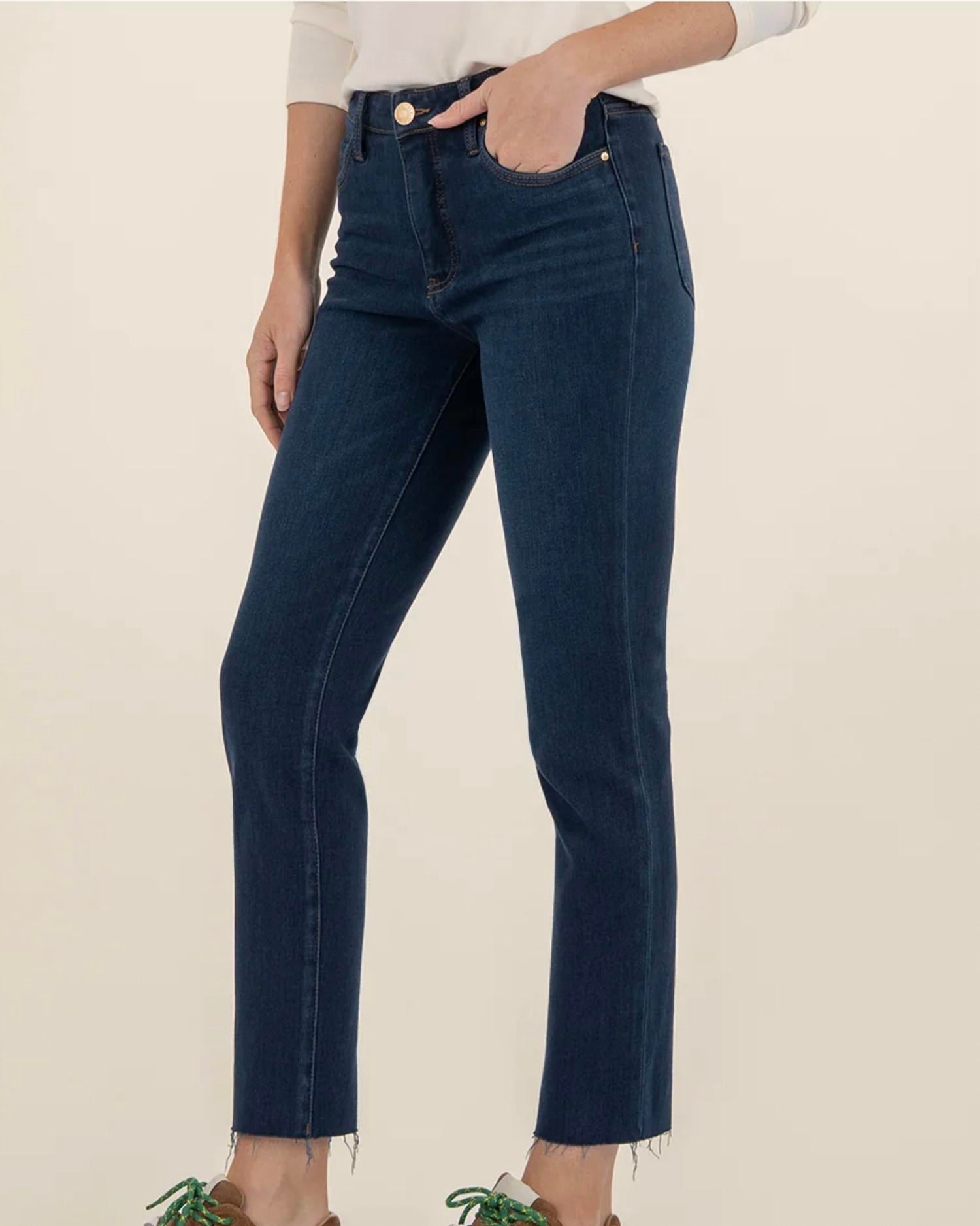 KUT FROM THE KLOTH Reese Ankle Straight Leg Jeans in courageously - women's jeans - alternate view