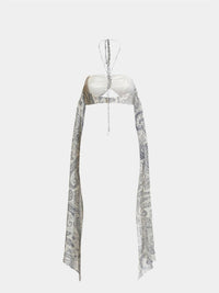 ETRO Women's Bandeau Halter Top in white - women's blouse - detail view