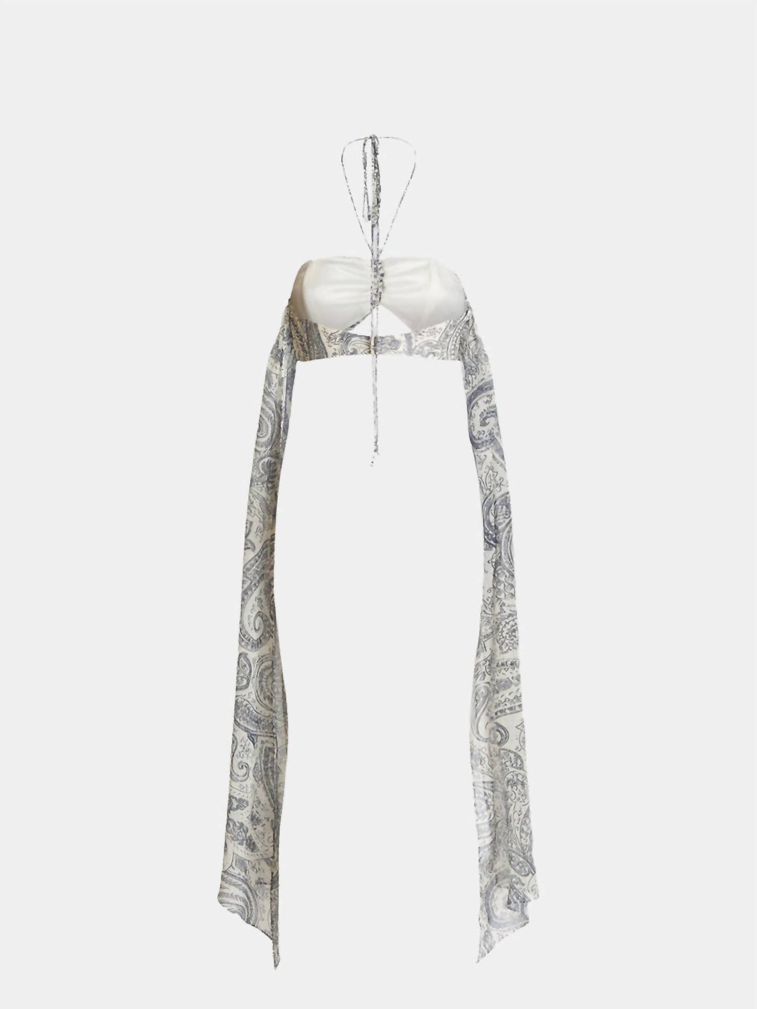 ETRO Women's Bandeau Halter Top in white - women's blouse - detail view