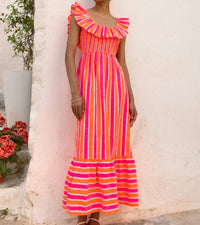 Pink City Prints - Neon Sunset Susie Midi.dress