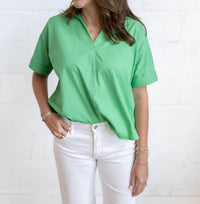 Ichi - Collar Short Sleeves Blouse