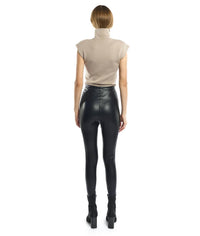 LBLC THE LABEL Winslow Sleeveless Turtleneck Top in mocha - women's sweater - alternate view