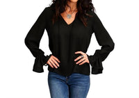 Stetson - Crepe Blouse With Ruffle Sleeves
